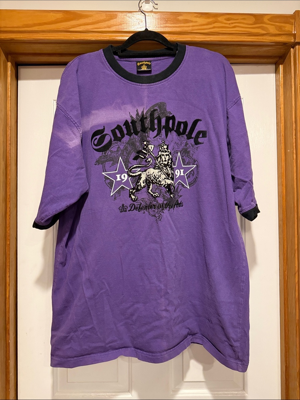 South Pole Purple Short Sleeve Graphic Tee with Black Trim Accents